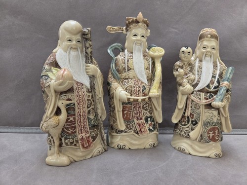 Carved resin chinese star gods - carved,