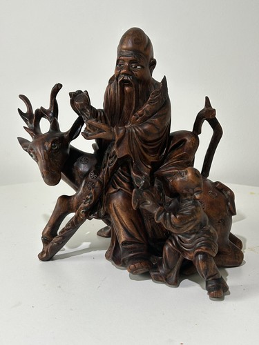Antique wooden statue chinese - antique,