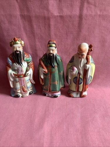Trio chinese porcelain samurai - chinese,
